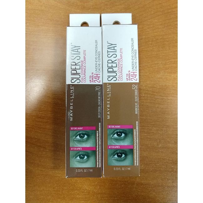 2 Pack: Maybelline Super Stay Full Coverage Under Eye Concealer #52 & #70  BB907