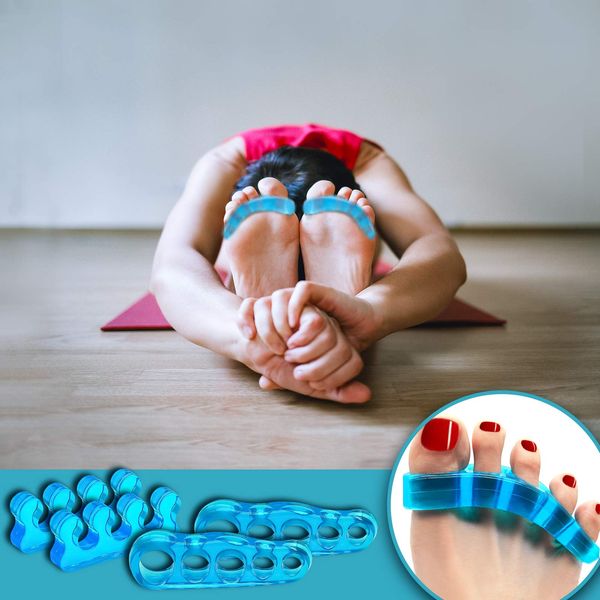 Toe Separators Bunion Corrector Gel Toe Spacers Silicone Hammer Toe Straightener for Bunions Overlapping Toe Big Toe Alignment 2 Pairs Blue