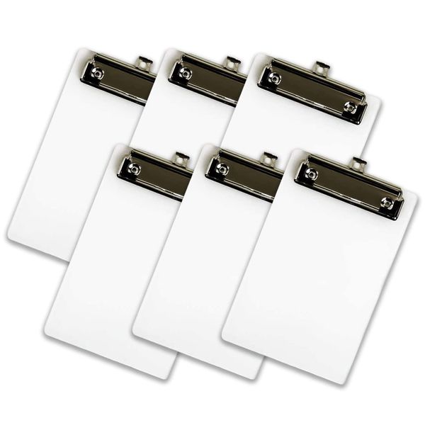 RERACO A6 Clipboard Mini Small Clip Binder Set Vertical White Transparent Binder Memo Pad