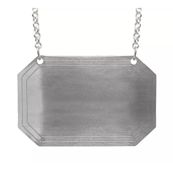 County Engraving Plain Rectangular Pewter Decanter Label Bottle Tag (Personalised)