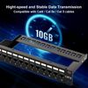 iwillink 10Gbps Patch Panel 12 Port, 10-Inch Through Coupler RJ45 Cat6 Patch Panel with Back Bar, Wallmount or Rackmount, Compatible with Cat5, Cat5e, Cat6 Cabling
