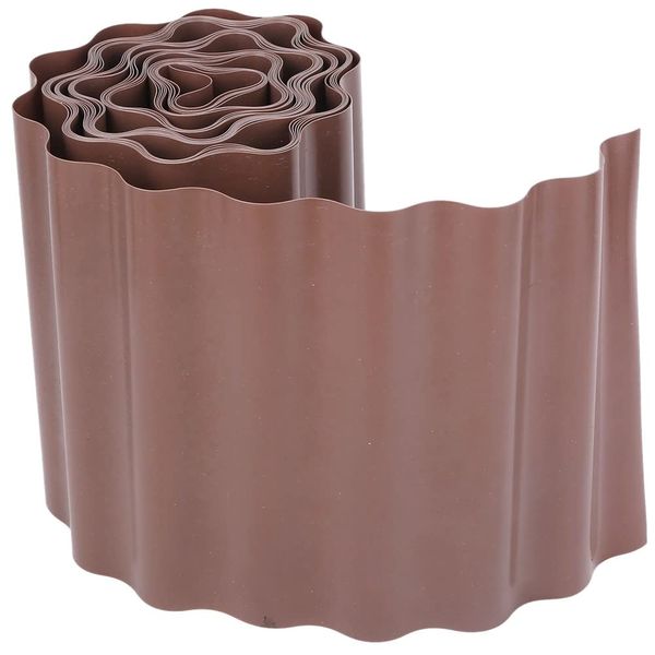 Lubonarie Rooting Sheet Gardening Edge Fence Gardening Green Garden Sheet Wave Edge (Brown 3.3 x 7.9 inches (9 m) x 7.9 inches (20 cm)