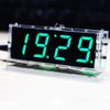 Wincal Electronic DIY Clock - 4 Digit LED Digital Clock Kit - Automatic Time & Temperature Display - Green