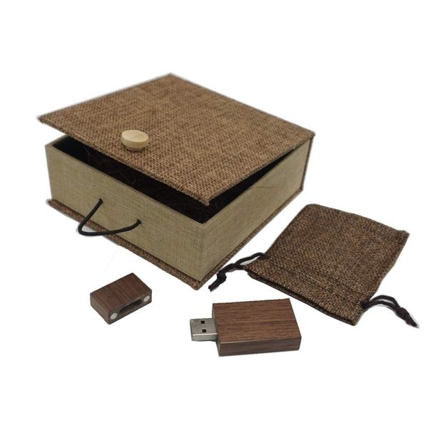 Desuerte Walnuss Holz USB Flash Drive Geschenk Thumb Pen Drive mit Tuch Geschenkbox 16GB für Hochzeit Geburtstag Jahrestag Geschenk