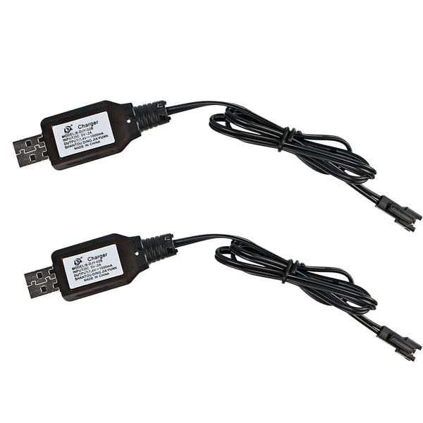 wodehaainiyibeizi 2 Pcs USB Charger Cable with 7.4v sm-2p Connector for Remote Control Cars Toys for Rc Car Charger for Rc Battery Charger for Rc Charger 7.4v Charger