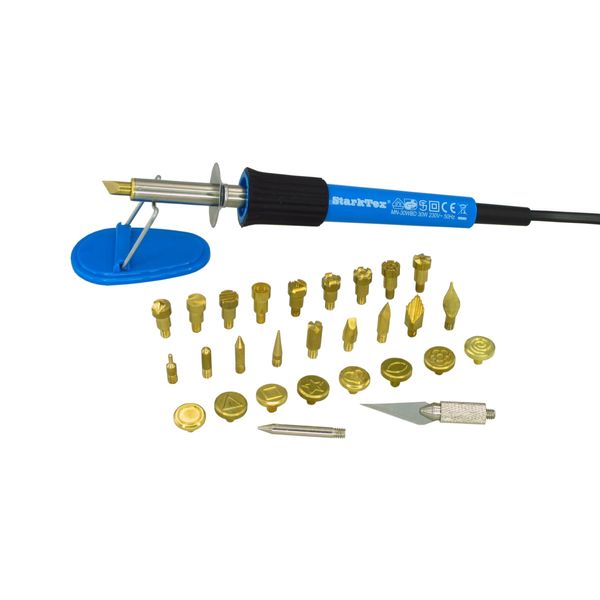 Starktex STT58144 Pyrography tool kit Wood Burning Craft Pen, Black/Blue