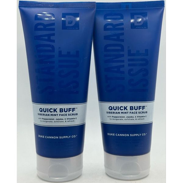 2PK Duke Cannon Quick Buff Siberian Mint Face Scrub ~ 6 FL OZ EACH ~ FAST SHIP