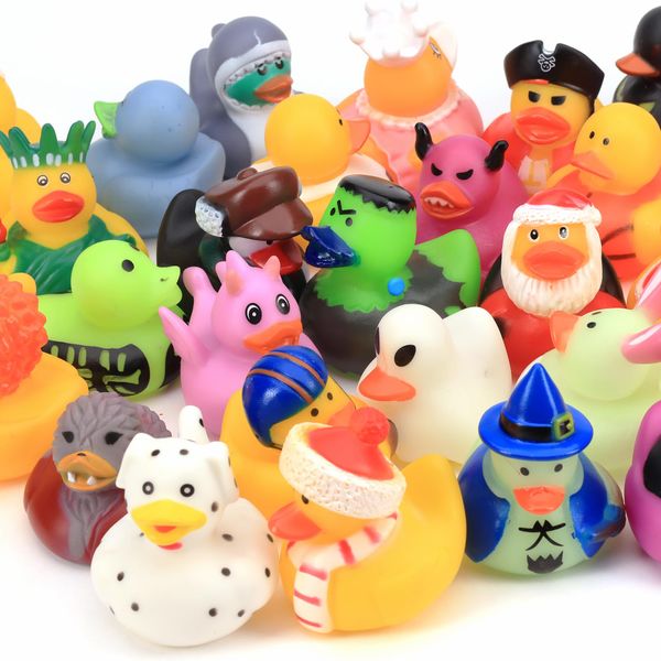 Rubber Duck Toy Assortment - Jeep Ducks for Ducking - Duckies for Kids - 10 Pcs Ducky Playset Bath Toys - Rubber Ducks for Beach Pool - Goody Bag Stuffers Classroom Prizes - Easter Gifts for Kids