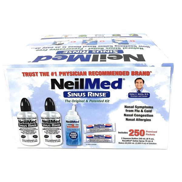 NeilMed Sinus Rinse All Natural Relief Premixed 250 Packets