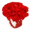 Avalaya Silk/Glass Bead Floral Flex Ring in Red/ 40mm D
