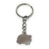 FizzyButton Gifts White Pig Keyring Key Ring with Enamel Charm and Silver Tone Keychain