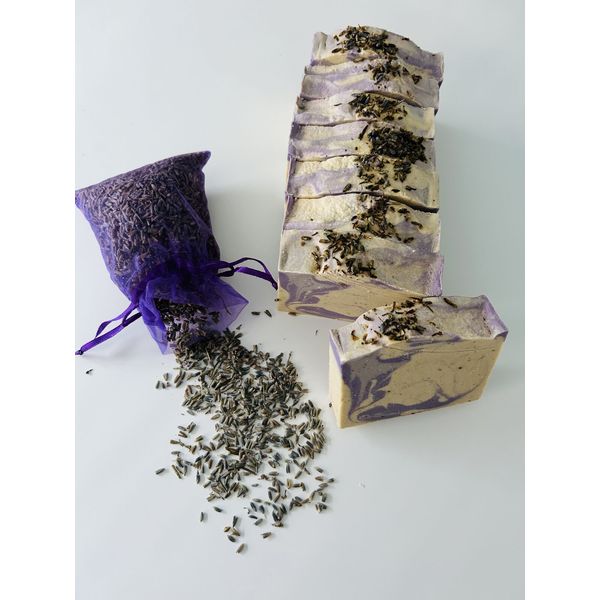 Handmade Soap: LAVENDER, ALOE VERA & KOJIC ACID  4.5-5oz
