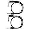 45cm Patch Cable for Guitar Effector, Black, L-S Plug Effector Cable, Set of 2 (18in/45cm)