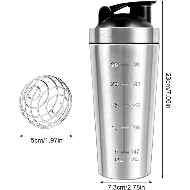  750ml Cocktail Shaker,Shaker Cup Stainless Steel Water