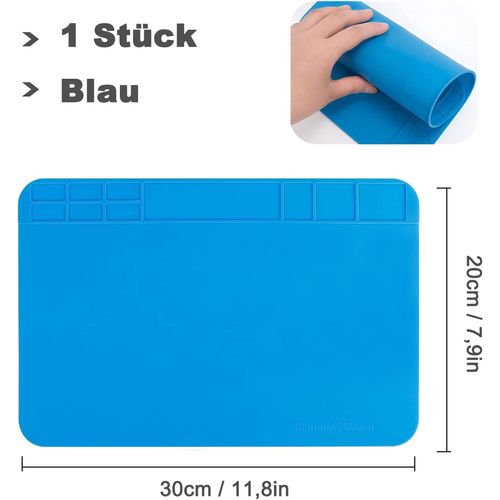 Soldering Mat, 500℃ Heat Resistant Repair Mat, Antistatic Silicone Work Pad, 30×20cm, for Soldering, Repairing Electronic Components, Circuit Boards