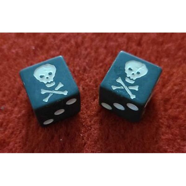 Set of 2 Vintage Skull 6-Sided Dice Mentalism Magic Trick