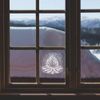 Small 100mm 'Camp Fire' Clear Static Window Cling Sticker/Decal (White) (WC00101394)