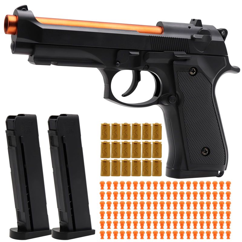 Bugrtey Black Toy Gun, Automatic Shell Ejecting Toy Gun with 120 Soft ...