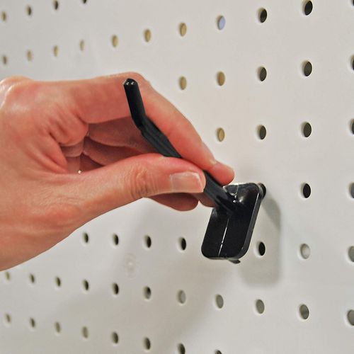 Azar Plastic 800002-B 2-Inch Lexan Pegboard hook, Black , 50-Pack, 2 Inch