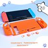 DLseego Protective Case for Switch,Slim Dockable Hard PC Case Shell Protector Cover with 2PCS Soft Handle Grip Cover and 4PCS Switch Thumb Grip Caps,Orange