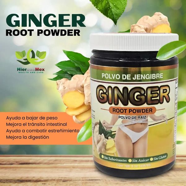 Polvo de Jengibre 226gr. Ginger Root Powder HierbasMex Polvo de Raiz