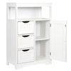 White Bathroom Cabinet Storage Organizer w/3 Drawers Shelf Stuff Display Rack