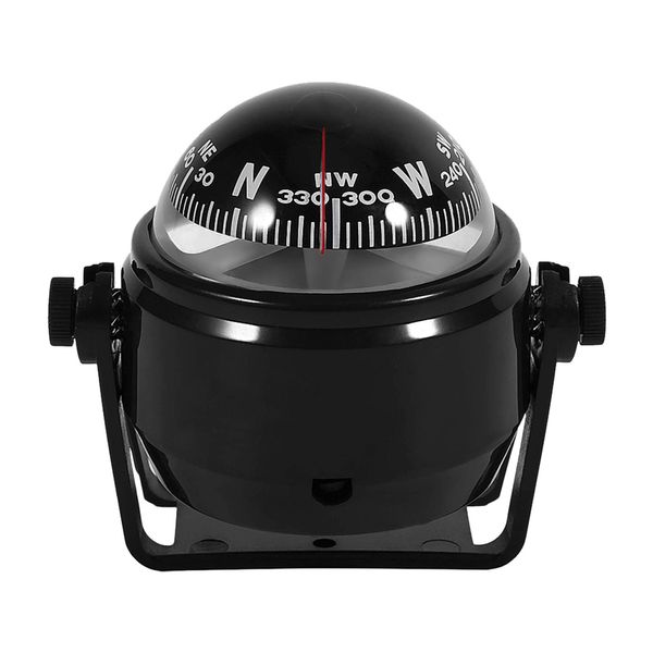 Voyager Compass, Marine Electronic Compass, Voyager Bracket Mount Compass, Navigations Bracket Mount Compass zur genauen Richtungsangabe, passend für PKW, Wasserfahrzeuge, Boote, Wohnwagen(Schwarz)