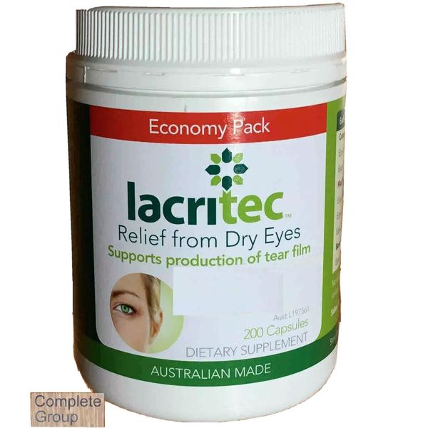 Lacritec 200 + 6 Bonus - Relief From Dry Eyes & Eye Strain, DHA and EPA Omega 3