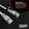 rhinocables Flat Ethernet Cat5e Network Patch Cable Slim Thin Low Profile LAN Patch Internet Lead for Xbox, PS4, Modem, Router, PC, Smart TV, Android Box 'Grey, 1m'