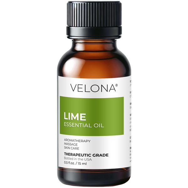 Lime Essential Oil by Velona - 0.5 Fl Oz | Therapeutic Grade for Aromatherapy Diffuser