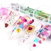 Heart Nail Art Glitter Sequins, 3D Laser Love Heart Nail Decals Sticker Holographic Nail Sparkle Glitter for Manicure Make Up DIY Decals Decoration