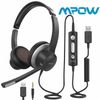Mpow HC6 USB Headset/3.5mm Computer Headphones Noise Cancelling MIC for Skype PC
