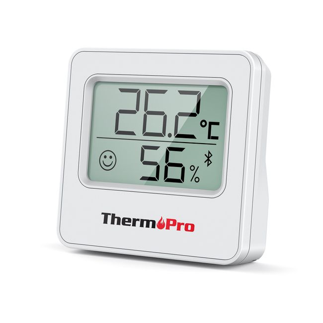 ThermoPro Digital Wireless Indoor or Outdoor Black Hygrometer and  Thermometer in the Thermometer Clocks department at
