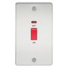 Knightsbridge FP8332NPC FPAV8332NPC Flat Plate 45A 2G Dp Switch with Neon-Polished Chrome
