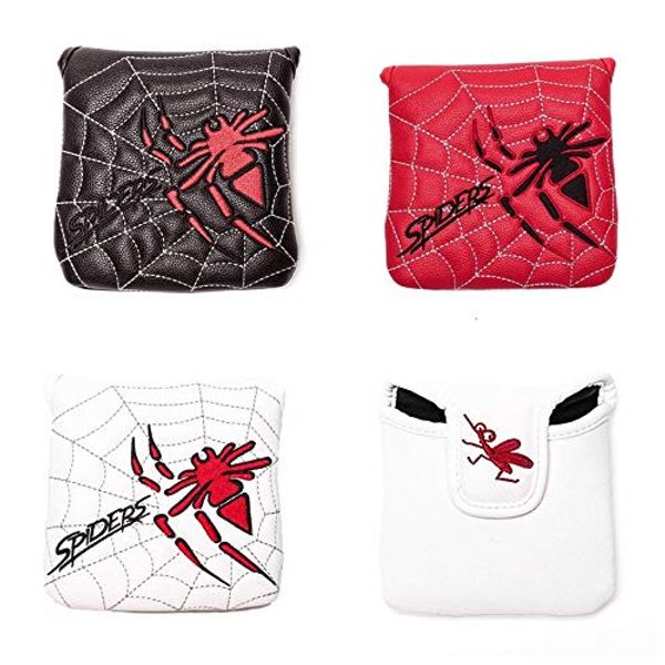 Mallet Headcover Putter Cover Compatible with Odyssey 2 Ball Tailor Made Spider Putter Spider Pattern White Black Red (Black)