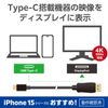 Elecom CAC-CDP20BK Type C Conversion Cable, Compatible with 4K2K/60Hz, Compatible with iPhone 15, 6.6 ft (2 m), Black