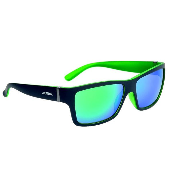ALPINA KACEY - Verspiegelte und Bruchsichere Sonnenbrille Mit 100% UV-Schutz Für Erwachsene, black matt-green, One Size
