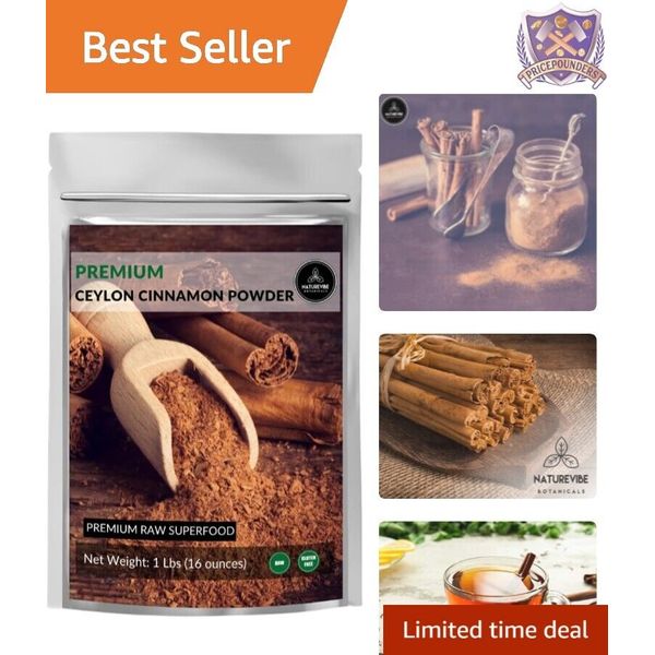 Fine Ground 1lb Ceylon Cinnamon Powder - Ideal for Keto & Gluten-Free Diets