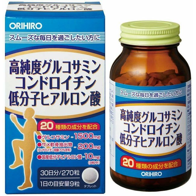 ORIHIRO High Purity Glucosamine & Chondroitin & Hyaluronic Acid 270tabs Japan