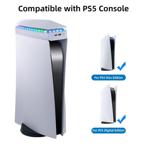 Cooling Fan for PS5 ,Mcbazel PS5 Cooling Fan with 3 Levels Adjustable Speed Cooling Fan System for PS5 Console with RGB LED Lighting,2 USB Port Not for PS5 Slim