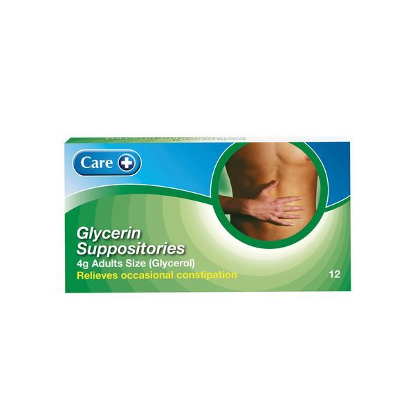 Care Glycerin Suppositories for Adults 4g x 12, Pack of 1