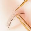 MGER Lash Tweezers for Eyelash Extensions, Hand Calibrated Dolphin-shaped Tip, False Lash Application Tools, Gold