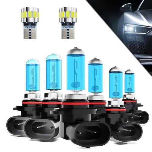 TTDBDAN Headlights+ License Plate Lights Fit For Dodge Charger 2006-2009 Light Bulbs,9005/HB3/H10 High Beams+ 9006/HB4 Low Beams+ 9145/9140 Fog Lights+ License Plate Lights Combo,Pack of 8