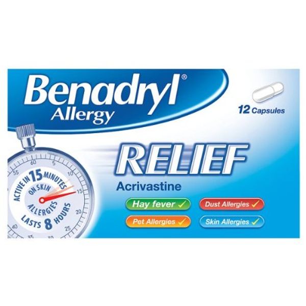 Benadryl Allergy Relief 12 Capsules - Pack of 6