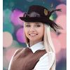 Attitude Studio Steampunk Costume Fedora Hat with Goggles Feather Gears - Black