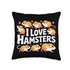 I Love Hamsters Adorable Pet Lovers Throw Pillow