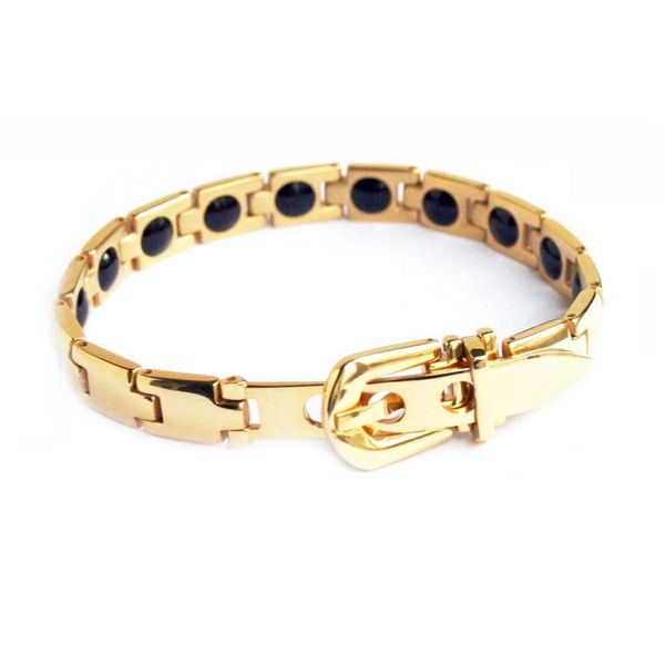 Genuine Titanium Germanium "Belt Shape" Bracelet (Gold)