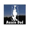 NickerStickers® | Aussie Dad | Sitting Aussie Australian Shepherd Dog Vinyl Window Decal