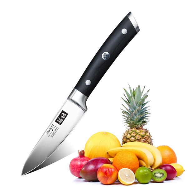 SHAN ZU Kitchen Knife Paring Knife 9.5cm Professional Peeling Knife with German Stainless Steel Kitchen Vegetable Knife for Fruit