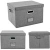 4x JSungo File Box with 20 Hanging Filing Folders, Document Organizer Storage